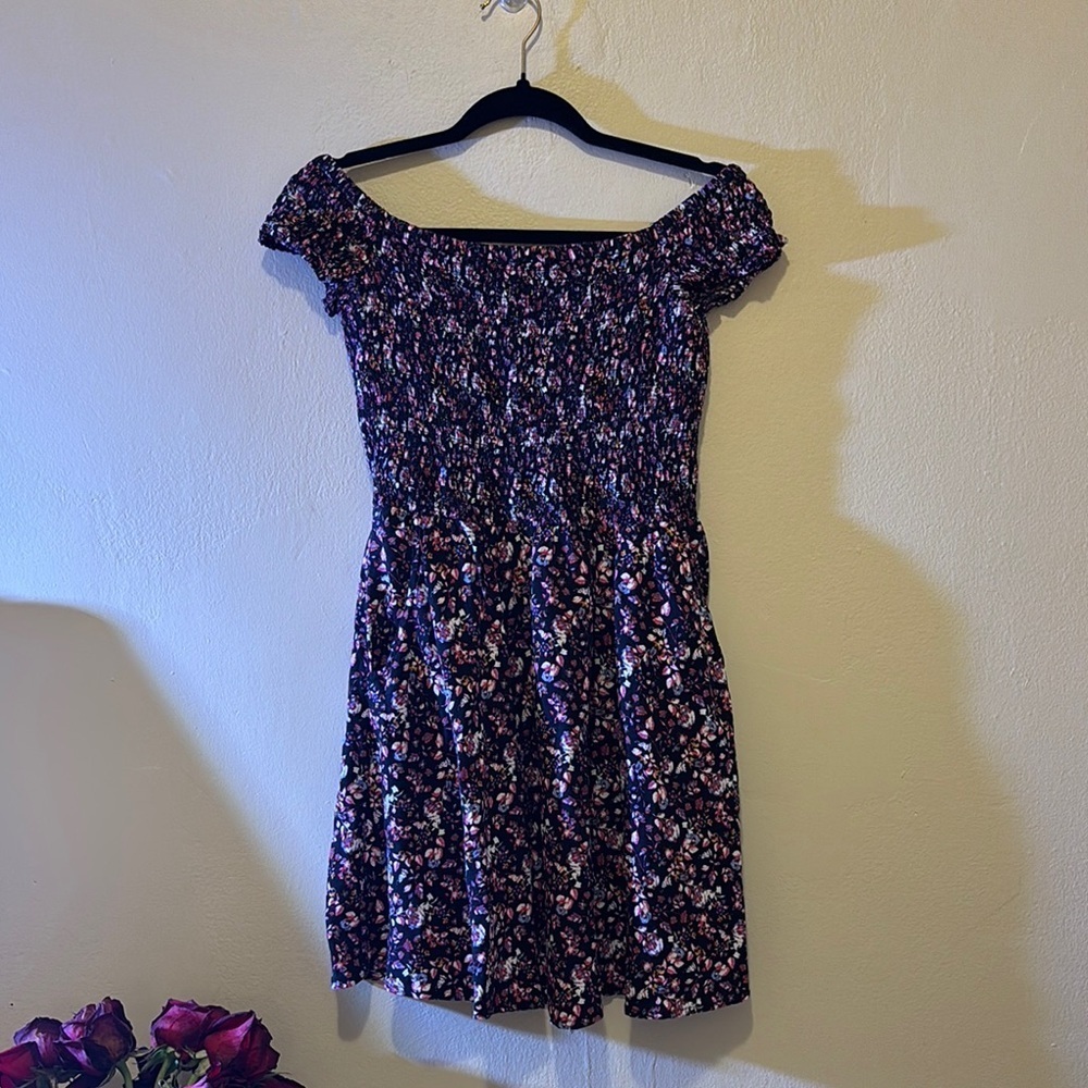 Express Black Floral Mini Dress
